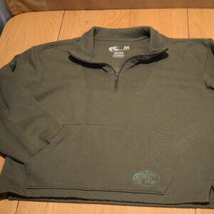Bass Pro Shops Collared Pull Over Sweater Size Medium Sage Green Half Zip